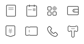 Gray and black line Icon Icons