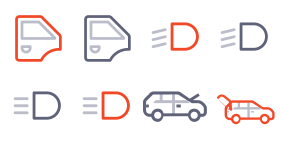 Red black two-color linear Icon Icons