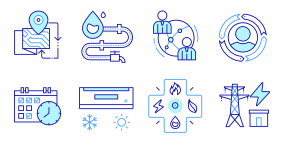 Water electricity energy consumption system Icon Icons