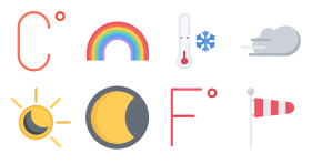 Color flattened weather icon Icons