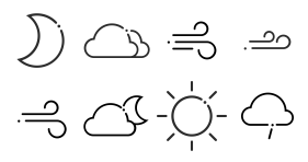 Linear weather Icons