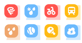 Traffic sports weather Icons