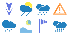 Weather related - Flat Icons
