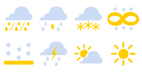Weather - yellow and blue Icons