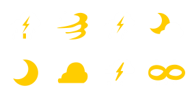 White orange face weather icon Icons